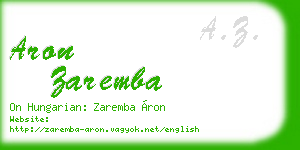 aron zaremba business card